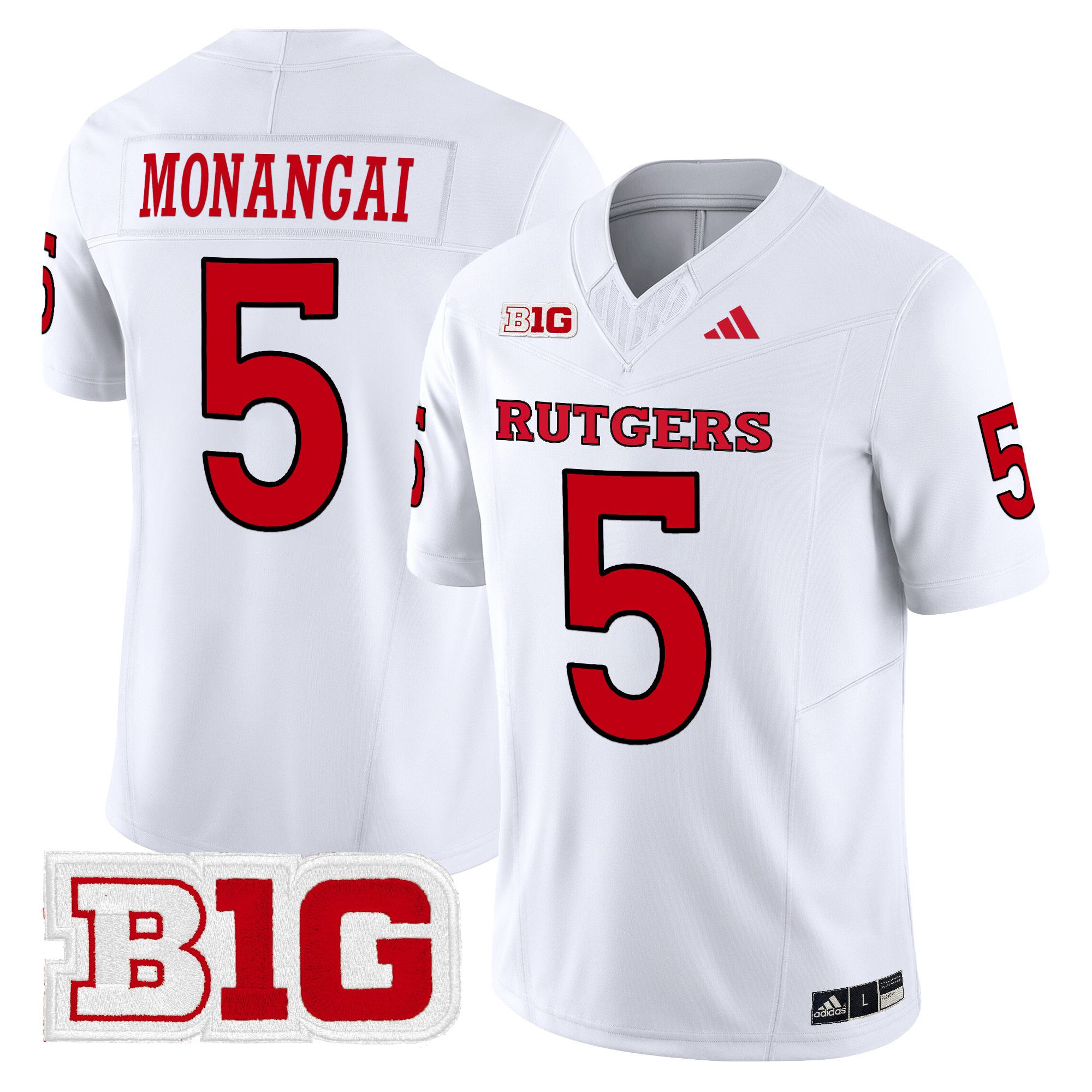 Men Rutgers Scarlet Knights #5 Monangai White 2024 Vapor Limited NCAA Jersey